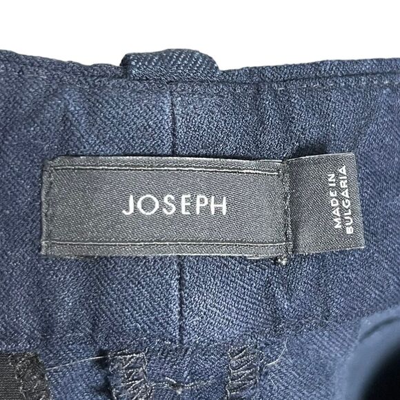 JOSEPH Cropped Trousers Women’s XS FR 34 Navy Gabardine Mid Rise Straight Leg - Picture 11 of 13